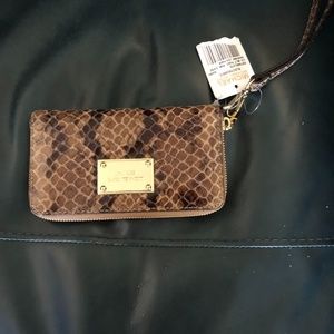 Michael Kors Wristlet Reptile embossed Leather NWT